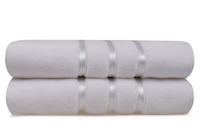 Mijölnir Dolce Juego de Toallas de Baño Blanco (2 Piezas) de Microalgodón